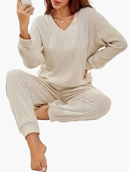 Pyjama Femme Ensemble Loungewear Décontracté Style Cocooning pour Détente et Maison