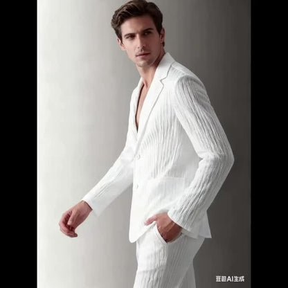 Elegante herencolbert met strepen in casual stijl voor lente/zomer