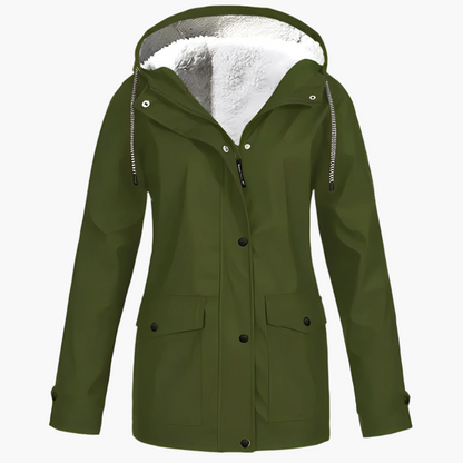Veste imperméable femme style urbain doublée polaire pour hiver et pluie