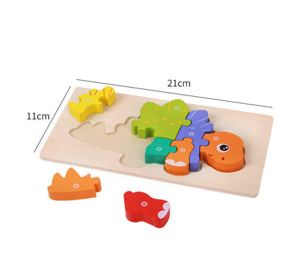 Puzzle 3D en Bois pour Enfants – Dinosaures Éducatifs et Ludiques
