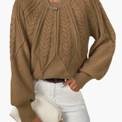 Pull Femme Style Décontracté Chic à Motif Torsadé pour Automne et Printemps