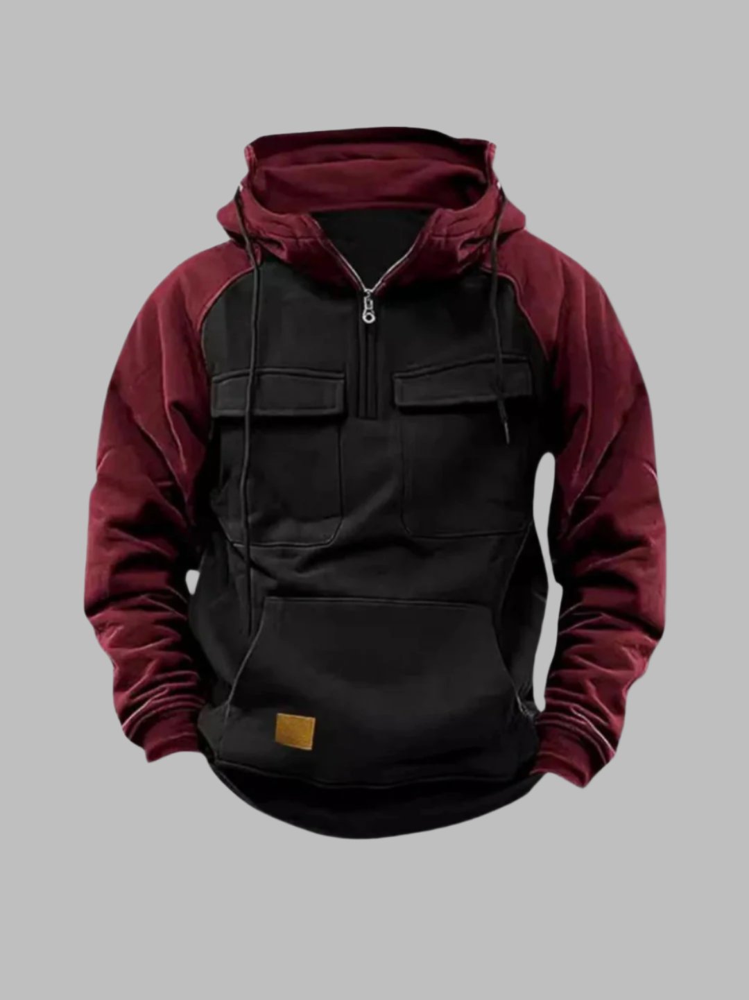 Sweat à Capuche Homme Style Urbain avec Poches et Demi-Zip – Idéal pour l’Hiver et les Loisirs