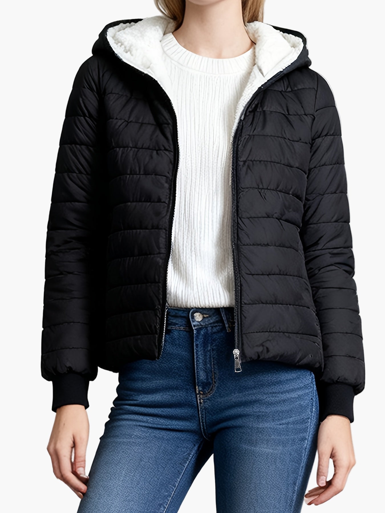 Veste matelassée d'hiver femme style urbain à capuche