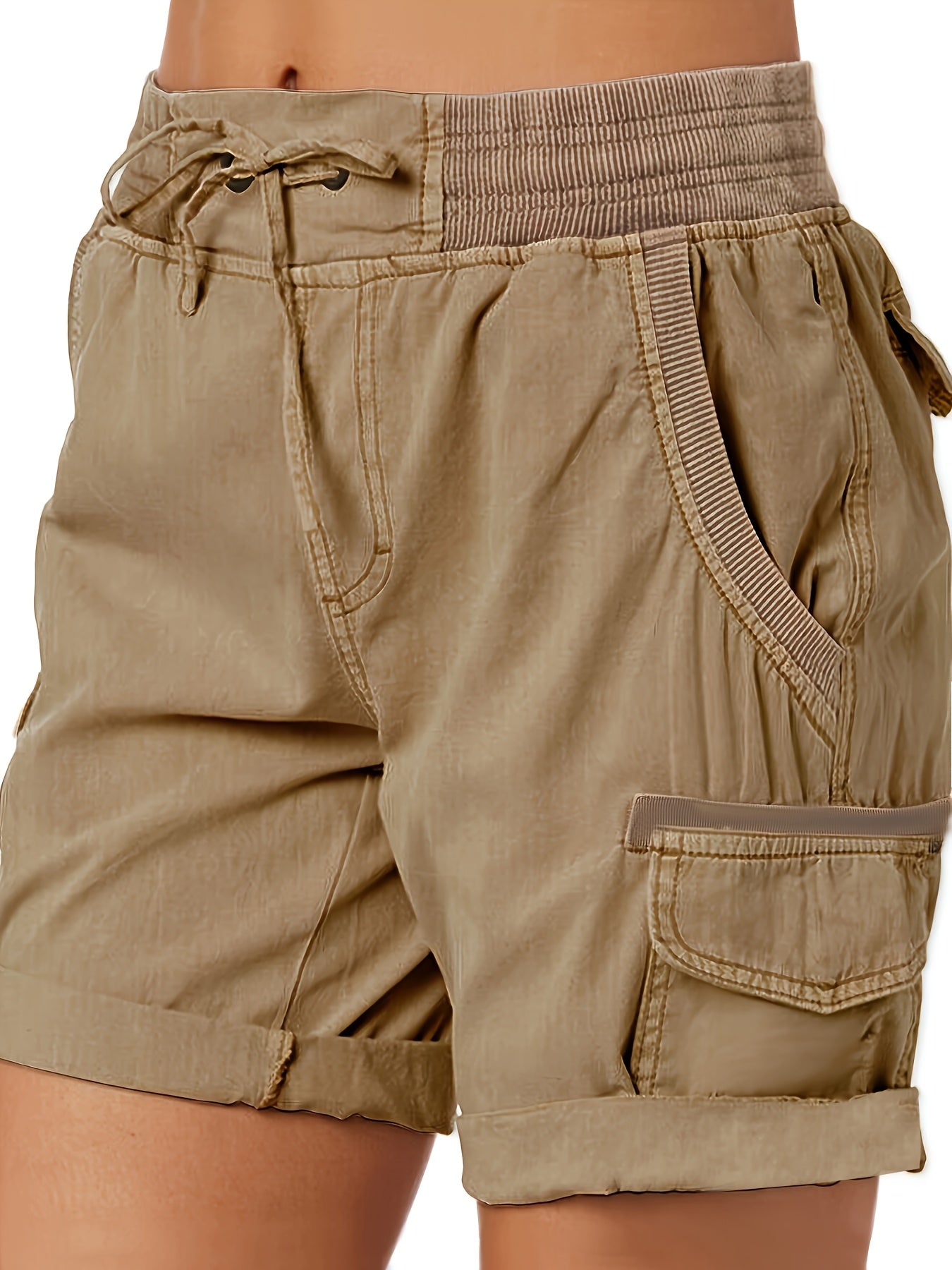 Shorts casual da donna stile cargo con tasche e coulisse – Ideali per l'estate e il tempo libero