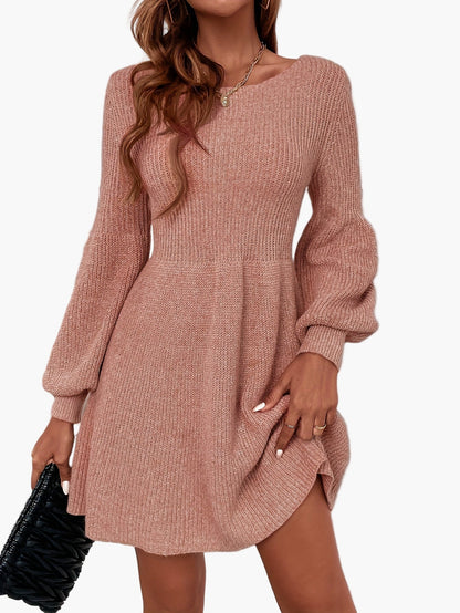 Robe Pull Décontractée Femme Style Élégant Manches Longues pour Automne et Printemps