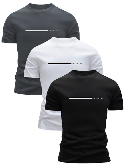 Herret-shirt i afslappet stil med moderne "whatever" tryk til hverdag