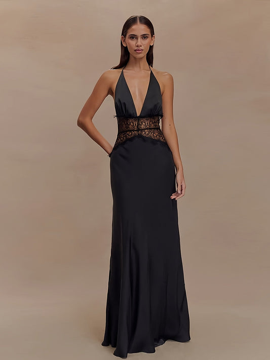 Vestido de noche elegante para mujer con espalda descubierta estilo glamuroso para ocasiones especiales