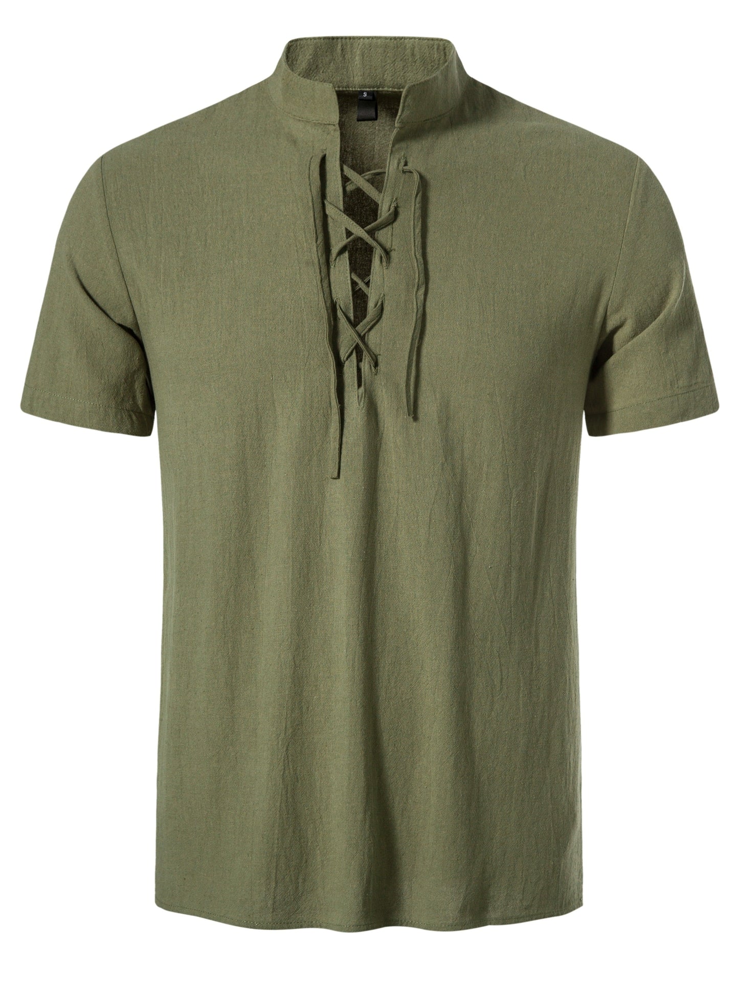 Camicia casual uomo maniche corte stile allacciato collo alla coreana per l'estate
