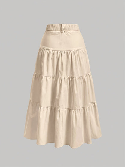 Jupe longue taille haute femme style bohème élégante pour printemps et été