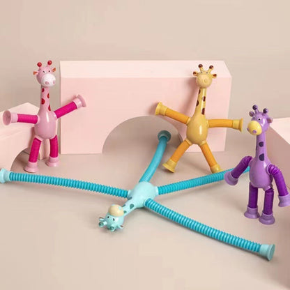Jouet Girafe Télescopique à Ventouse pour Bébé et Enfant – Jouet Éducatif et Sensoriel Ludique