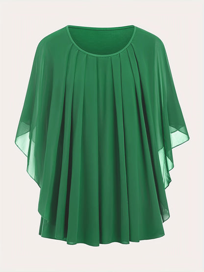 Blouse cape élégante femme grande taille style soirée ample