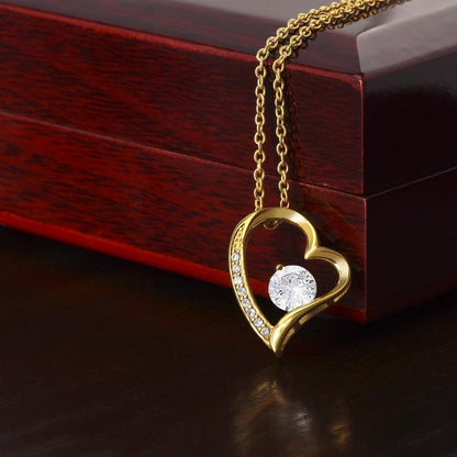 Lily – Collier Cœur en Or Blanc et Jaune pour Femmes