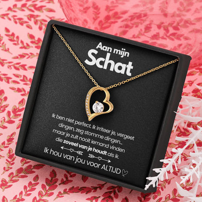 Lily – Collier Cœur en Or Blanc et Jaune pour Femmes