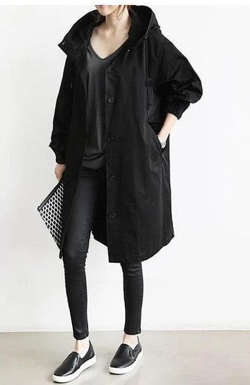 Amanda – Veste coupe-vent décontractée mi-longue à manches longues