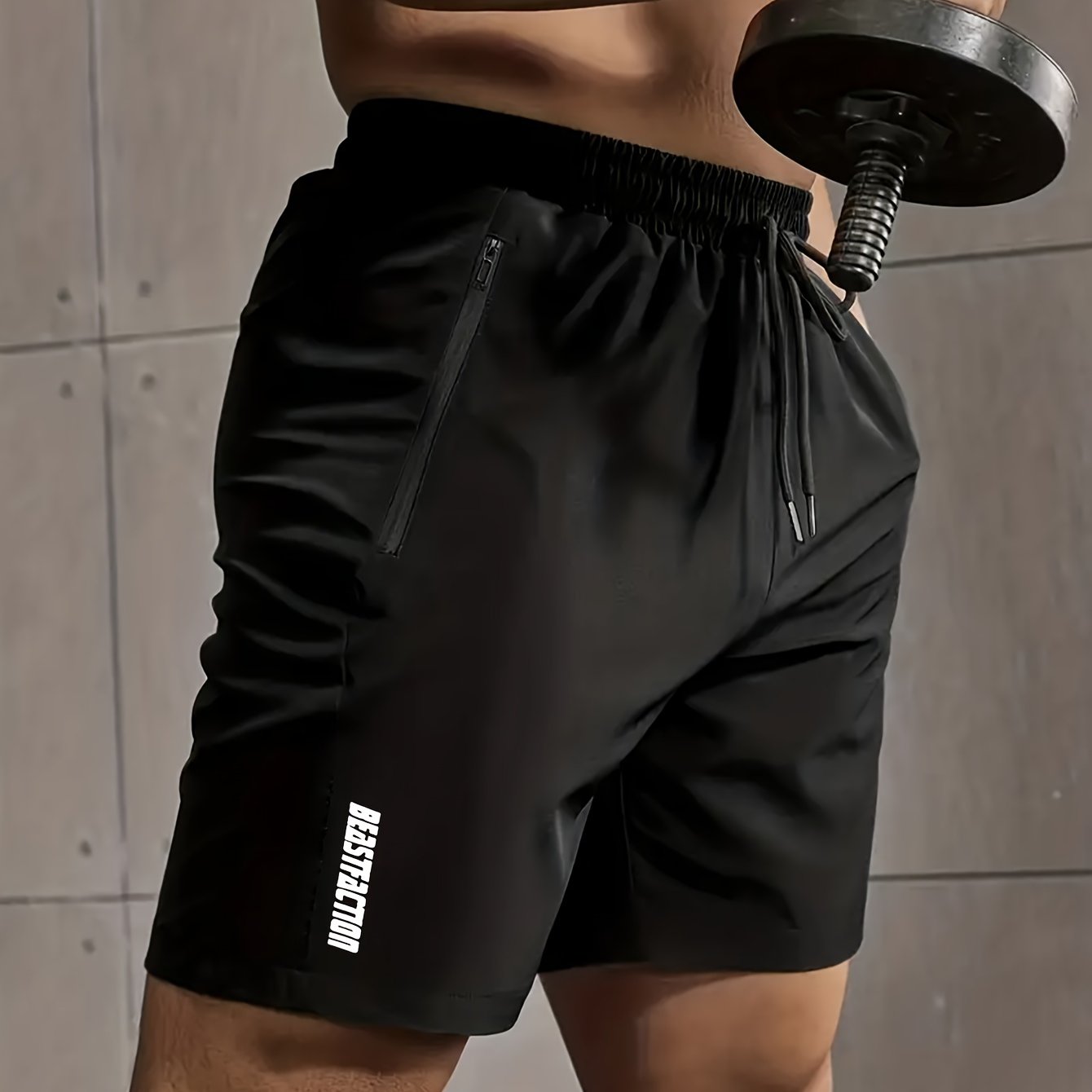 Korte sportbroek voor heren in fitnessstijl met ritszakken - Ideaal voor training en sportschool