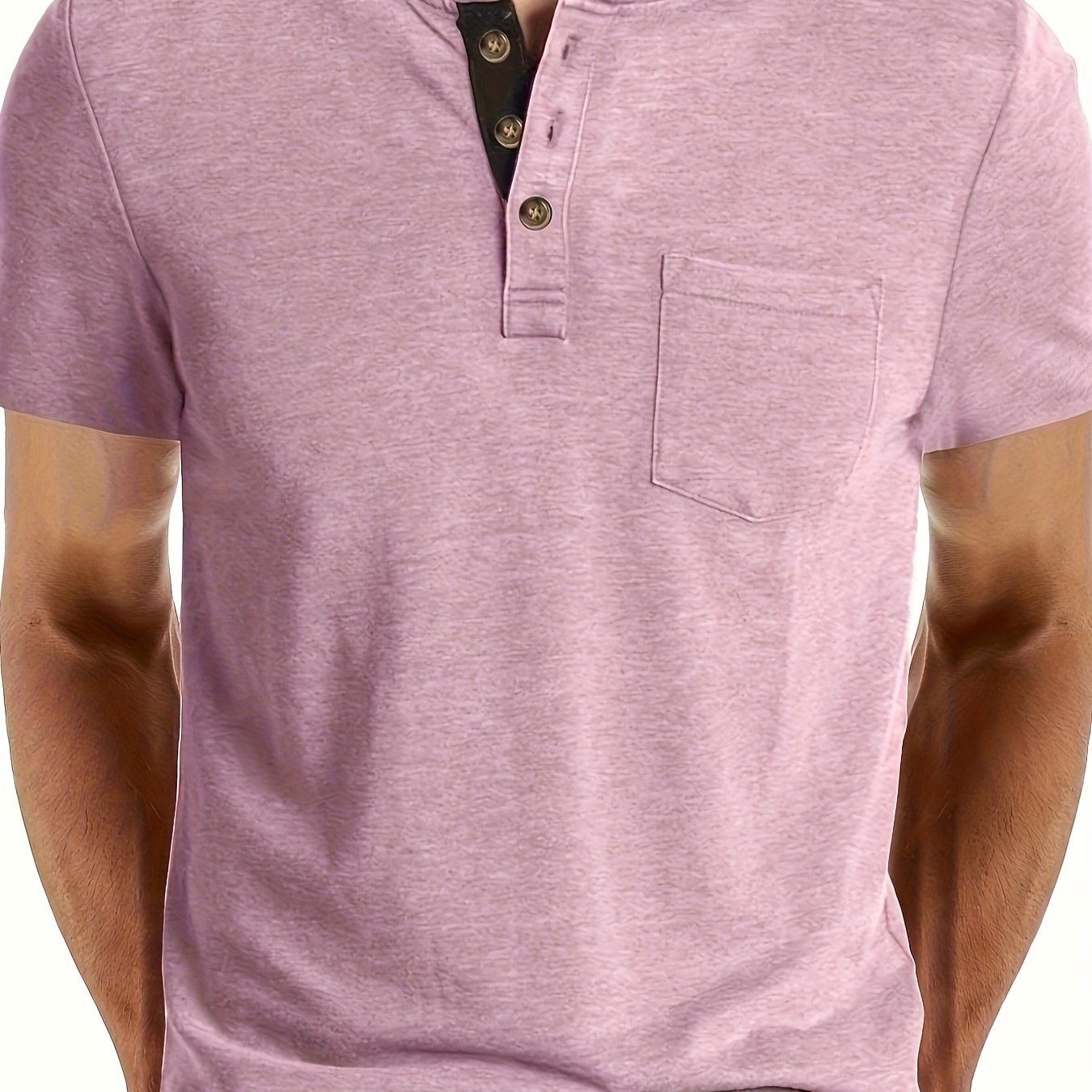 T-shirt à col tunisien décontracté pour homme – Style moderne pour usage quotidien