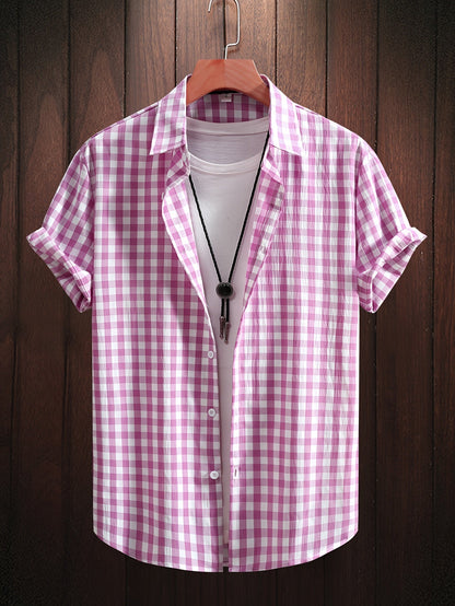 Casual Plaid Shirt for Men Versatile Urban Style
