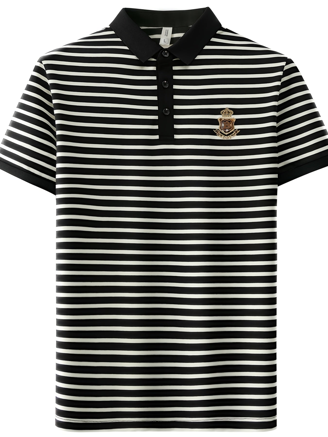 Elegant herrpolo med ränder i chic och avslappnad stil