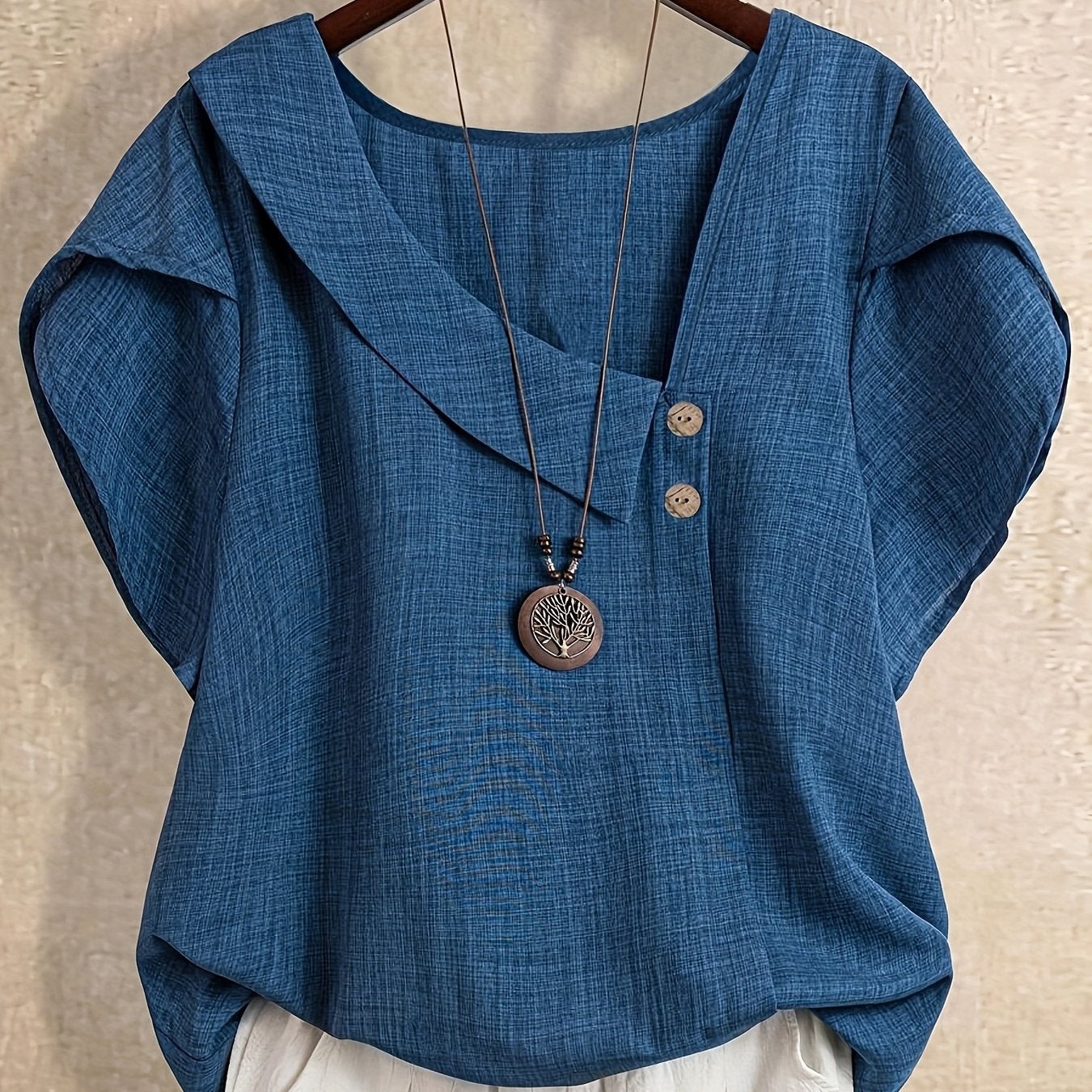 Blouse Tuniek Dames Asymmetrische Stijl Casual Elegant