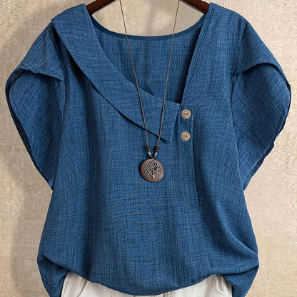 Blouse Tuniek Dames Asymmetrische Stijl Casual Elegant