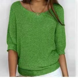 Denise – Pull à Encolure Ronde Uni pour Femme