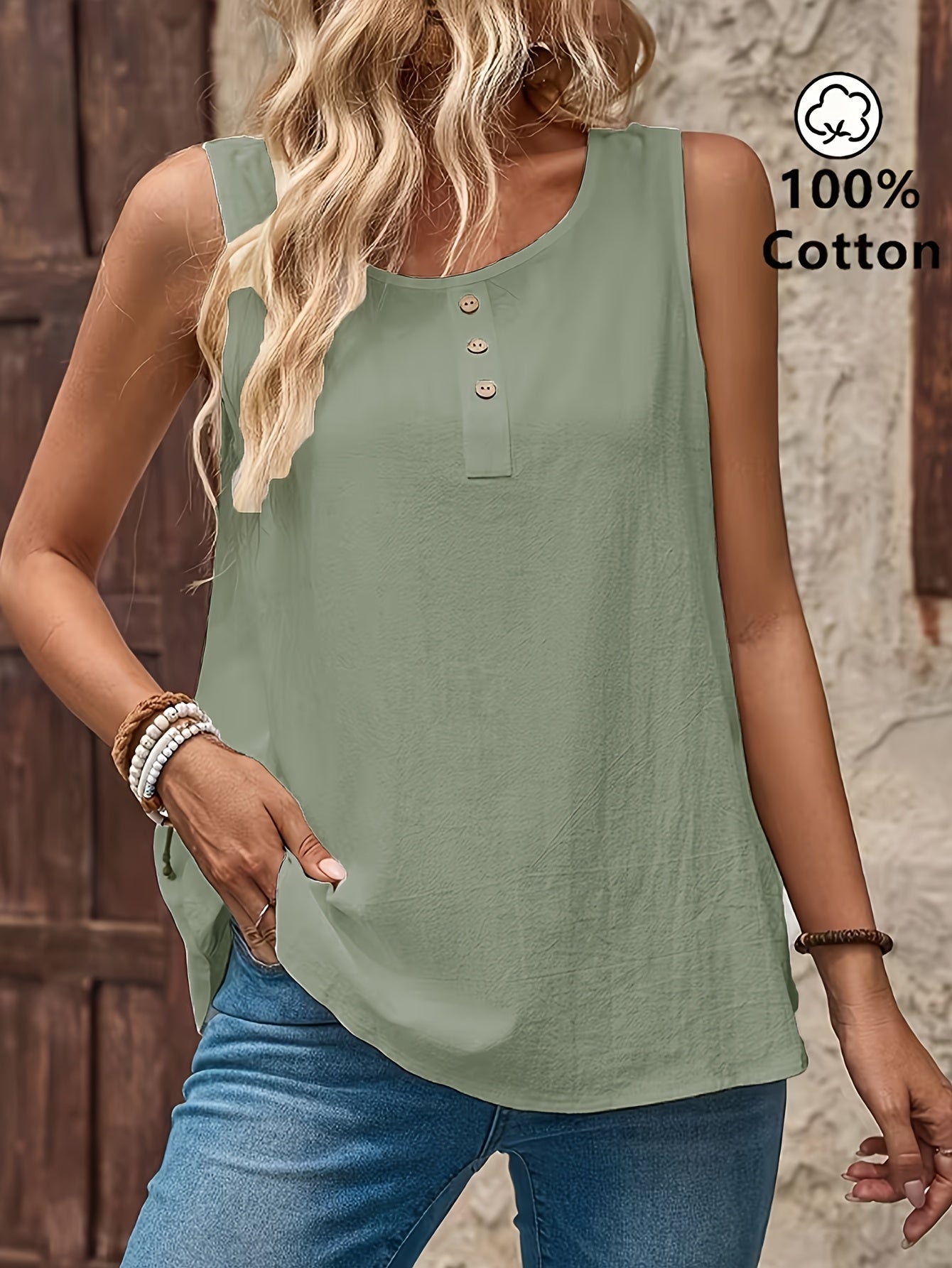 Débardeur décontracté femme sans manches style bohème chic pour l'été