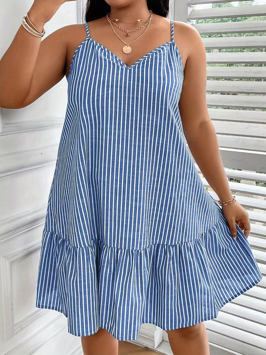 Vestido casual de mujer a rayas, estilo holgado, perfecto para el verano y salidas de relax