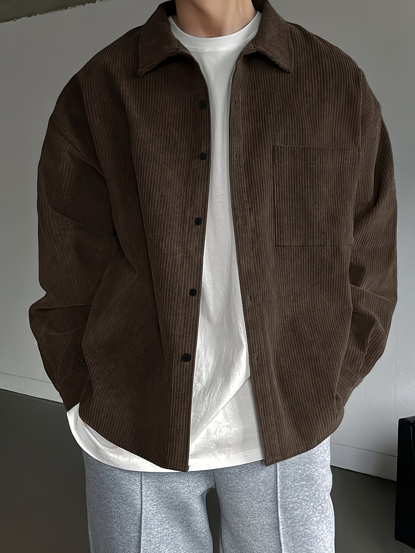 Camisa Sobrecamisa Hombre Estilo Casual para Uso Diario