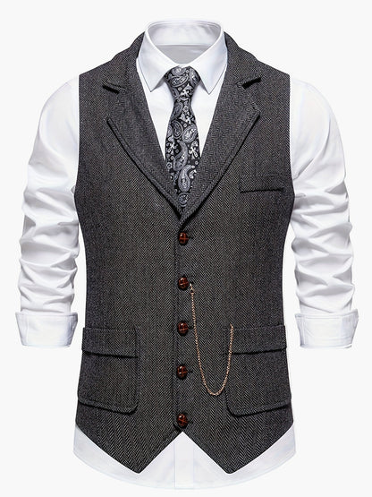 Gilet Homme Élégant Style Vintage pour Tenue Habillée ou Décontractée