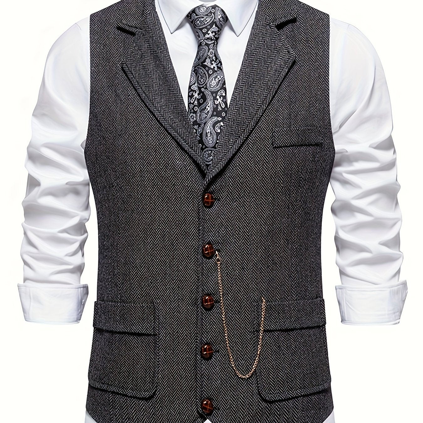 Gilet Homme Élégant Style Vintage pour Tenue Habillée ou Décontractée