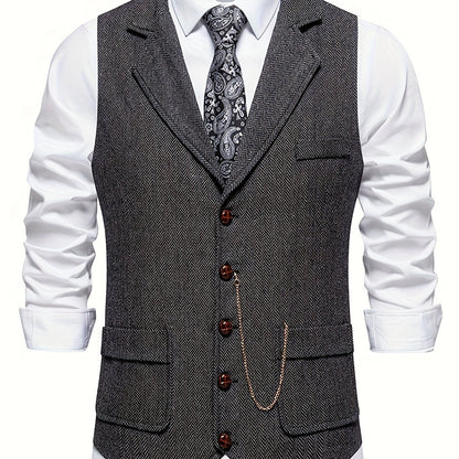 Gilet Homme Élégant Style Vintage pour Tenue Habillée ou Décontractée