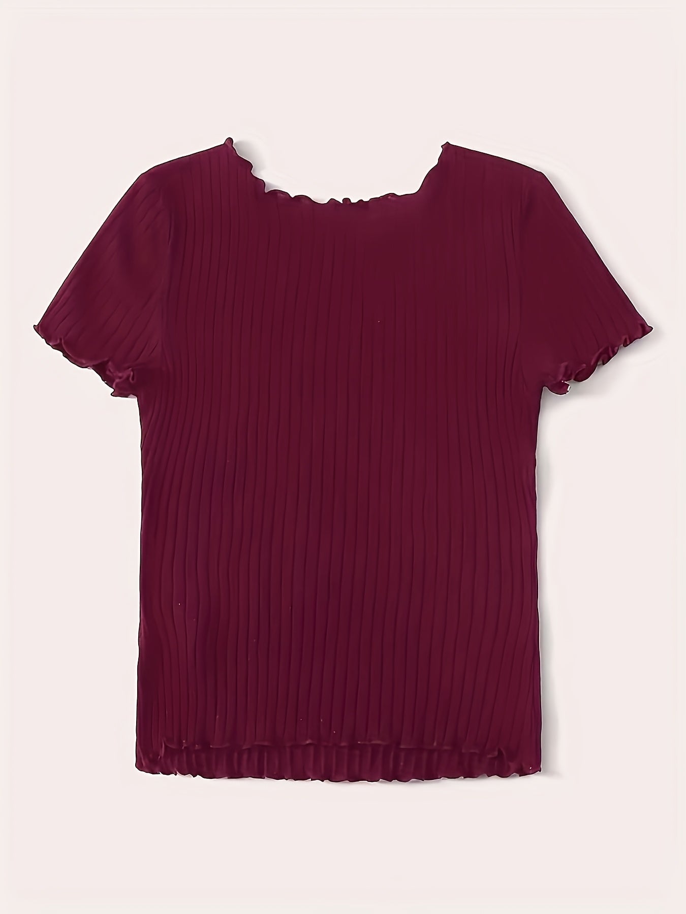 T-shirt til kvinder med korte ærmer i chic ribstrikket hverdagsstil