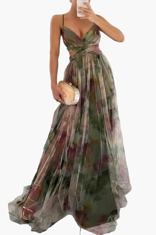 Abito lungo maxi fiorito stile serata per donna – Elegante e bohémien raffinata