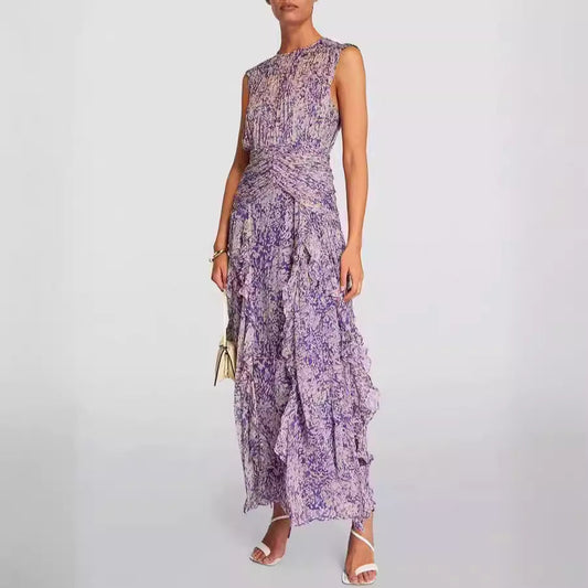 Lisa – Robe en Chiffon V-cou à Épaules Dégagées pour Femmes