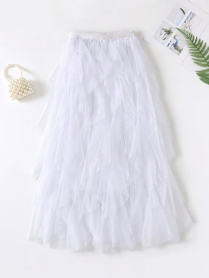 Jupe longue à volants style bohème pour femme, élégante et tendance, idéale pour occasions spéciales et looks romantiques