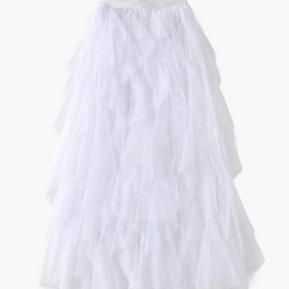 Jupe longue à volants style bohème pour femme, élégante et tendance, idéale pour occasions spéciales et looks romantiques