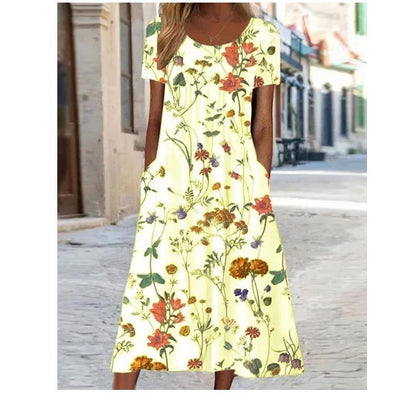 Amelia – Robe Ample à Imprimé Floral Décontracté