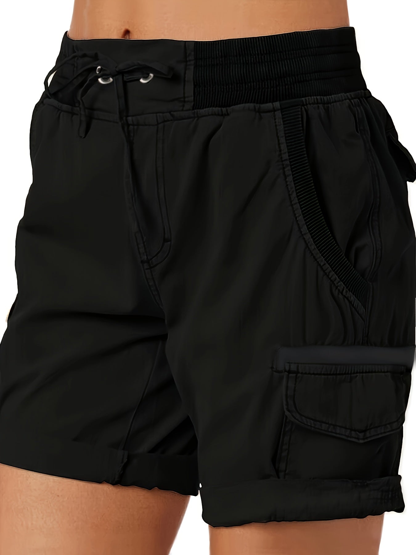 Shorts casual da donna stile cargo con tasche e coulisse – Ideali per l'estate e il tempo libero