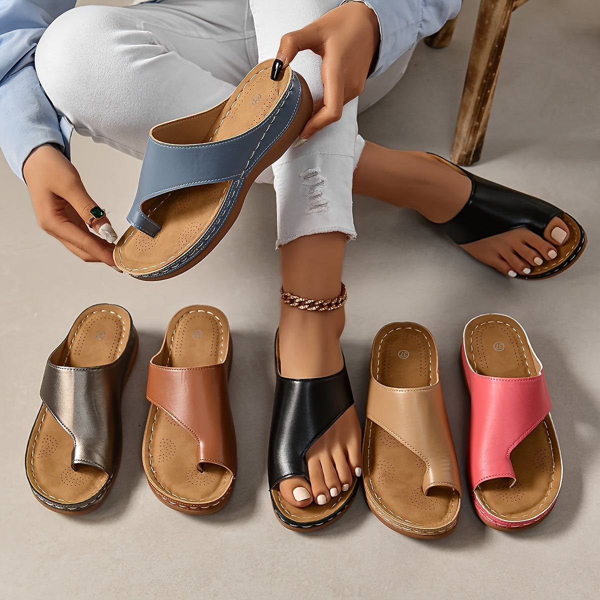 Sandales compensées confort femme style décontracté chic pour l'été