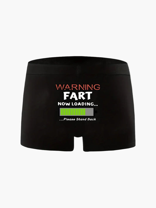 Boxer humoristique homme - Sous-vêtement amusant "Warning: Fart Now Loading" style geek - Idée cadeau drôle