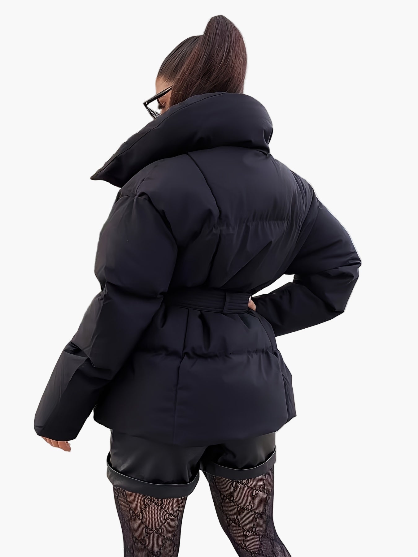 Veste matelassée ceinturée style décontracté pour femme – Idéale pour l’hiver et la mi-saison