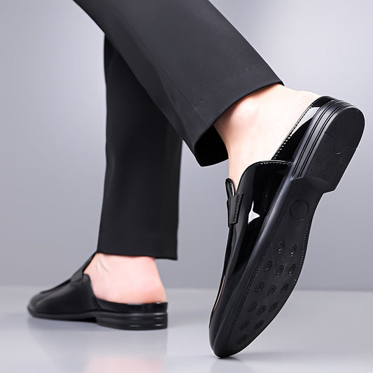 Mokasyny męskie otwarte w nowoczesnym formalnym stylu do biura i eleganckich wydarzeń