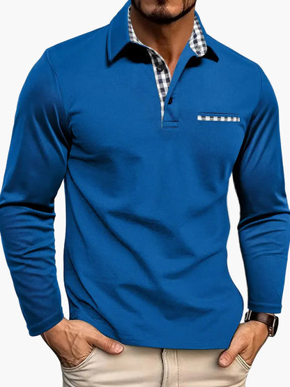 Polo Homme Élégant Manches Longues Style Moderne pour Affaires et Loisirs