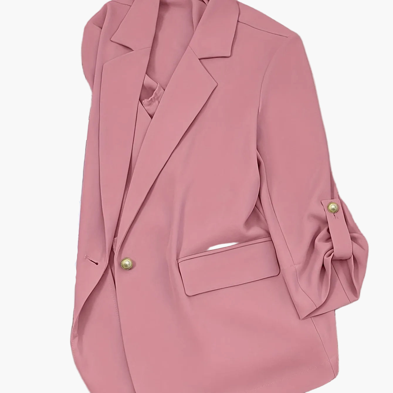 Elegant dameblazer med lange ærmer, afslappet stil til kontor eller udgang