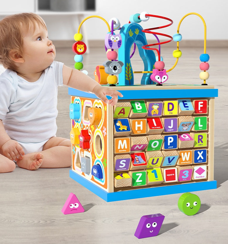 Cube d'Activités Éducatif Bébé Enfant – Jouet d’Éveil Multifonction pour Apprentissage Précoce