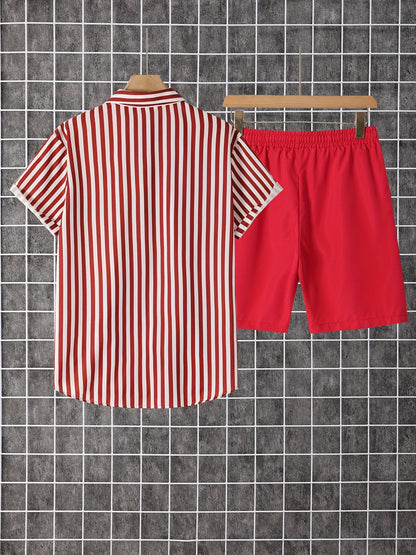 Casual heren outfit met strepen, moderne stijl, perfect voor de zomer en vakantie