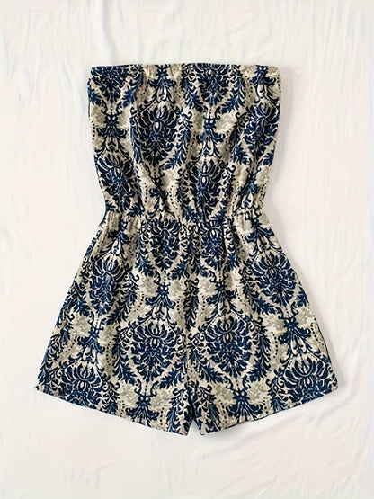 Combinaison Short Bustier Femme Style Bohème Élégant Été