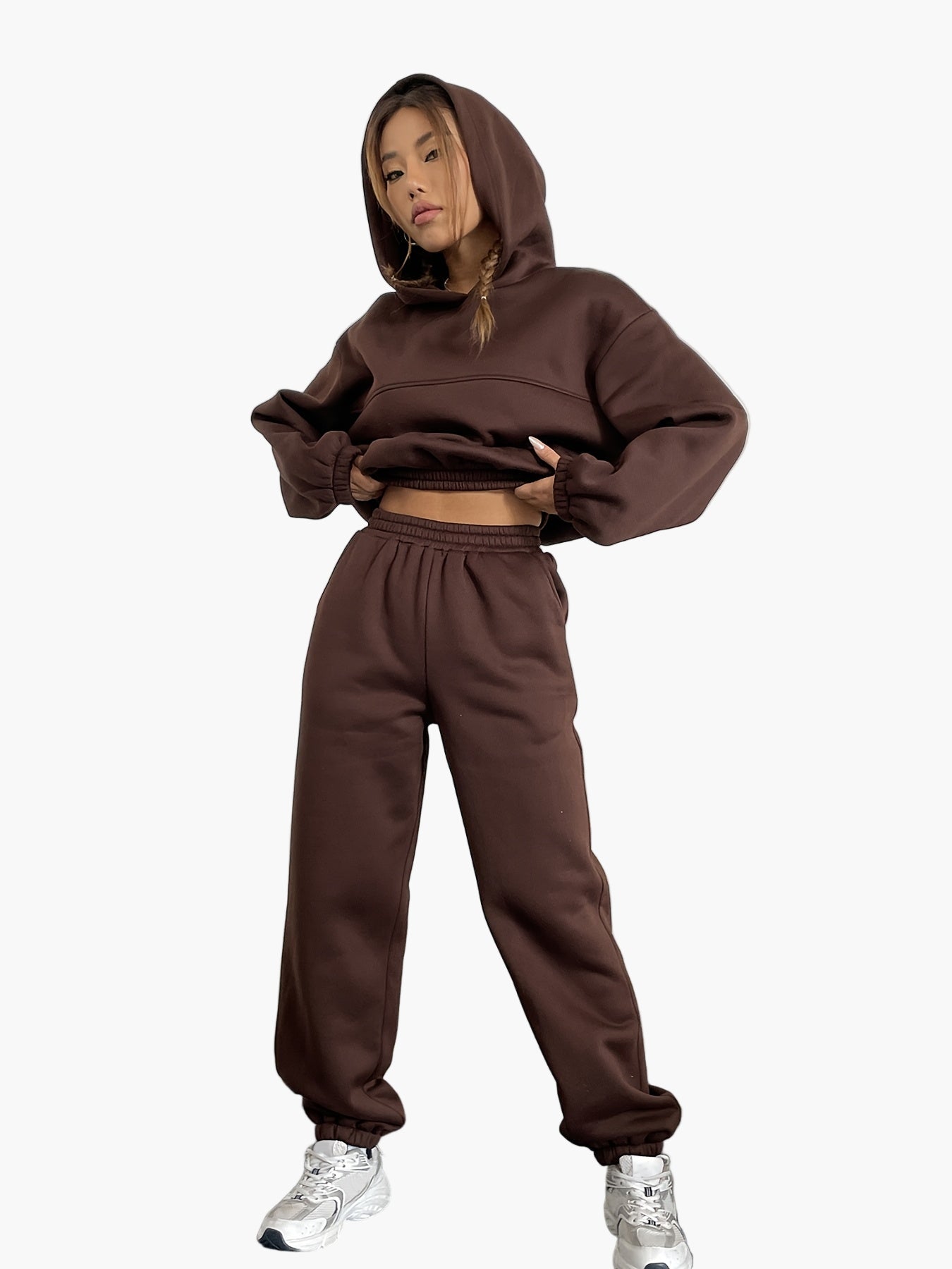 Ensemble de survêtement décontracté pour femme - sweat à capuche et pantalon jogging - Style urbain confortable