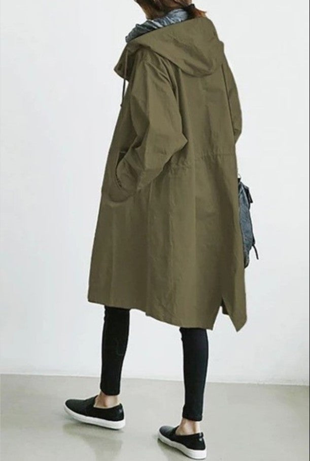 Amanda – Veste coupe-vent décontractée mi-longue à manches longues