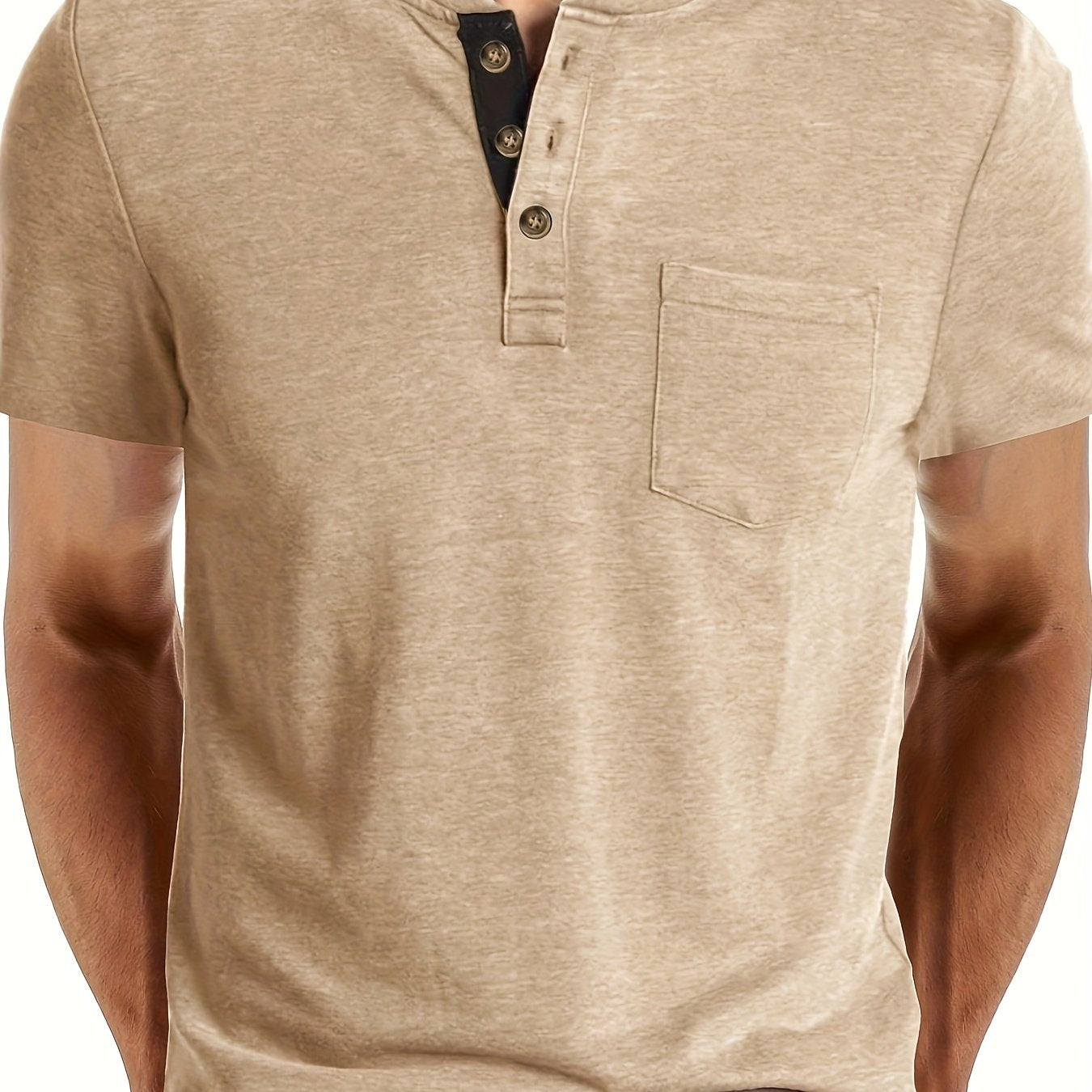 T-shirt à col tunisien décontracté pour homme – Style moderne pour usage quotidien